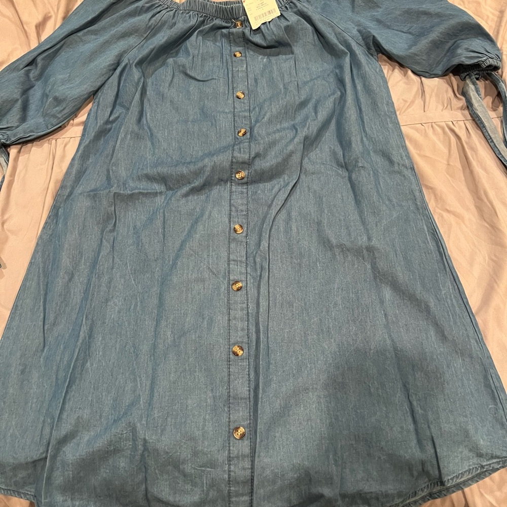 2 adorable off shoulder shift dresses. Never worn. Size L